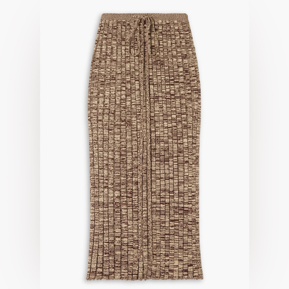 Christopher Esber Space-dyed ribbed-knit midi skirt
